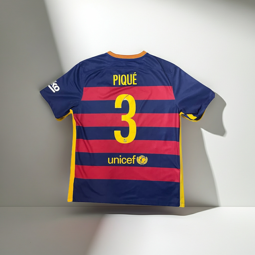 Barcelona 2015-16 Home Shirt  Pique 3 M
