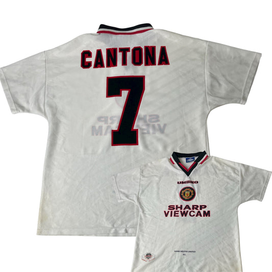 Manchester United 1996/97 Away Shirt – Eric Cantona #7 – Size M – Vintage Umbro Football Jersey