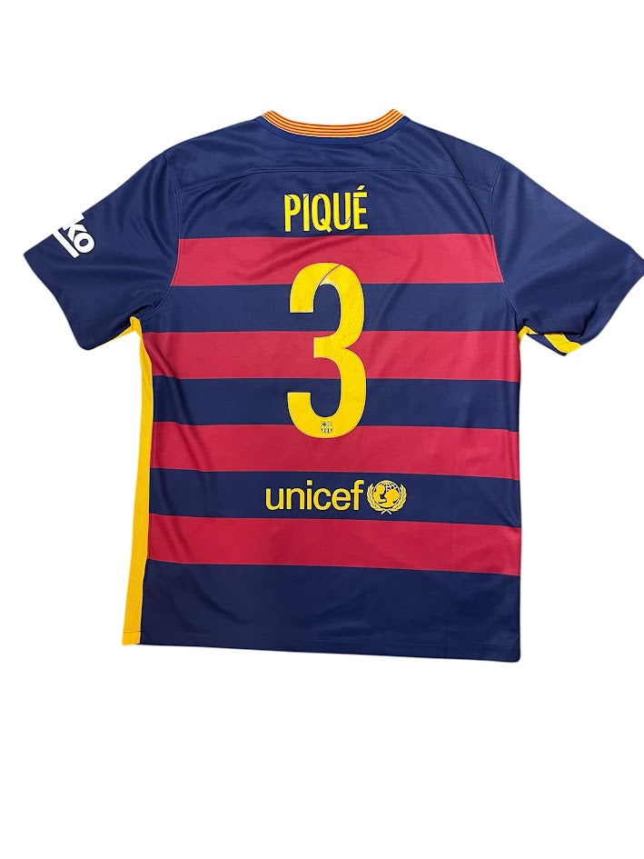 Barcelona 2015-16 Home Shirt  Pique 3 M