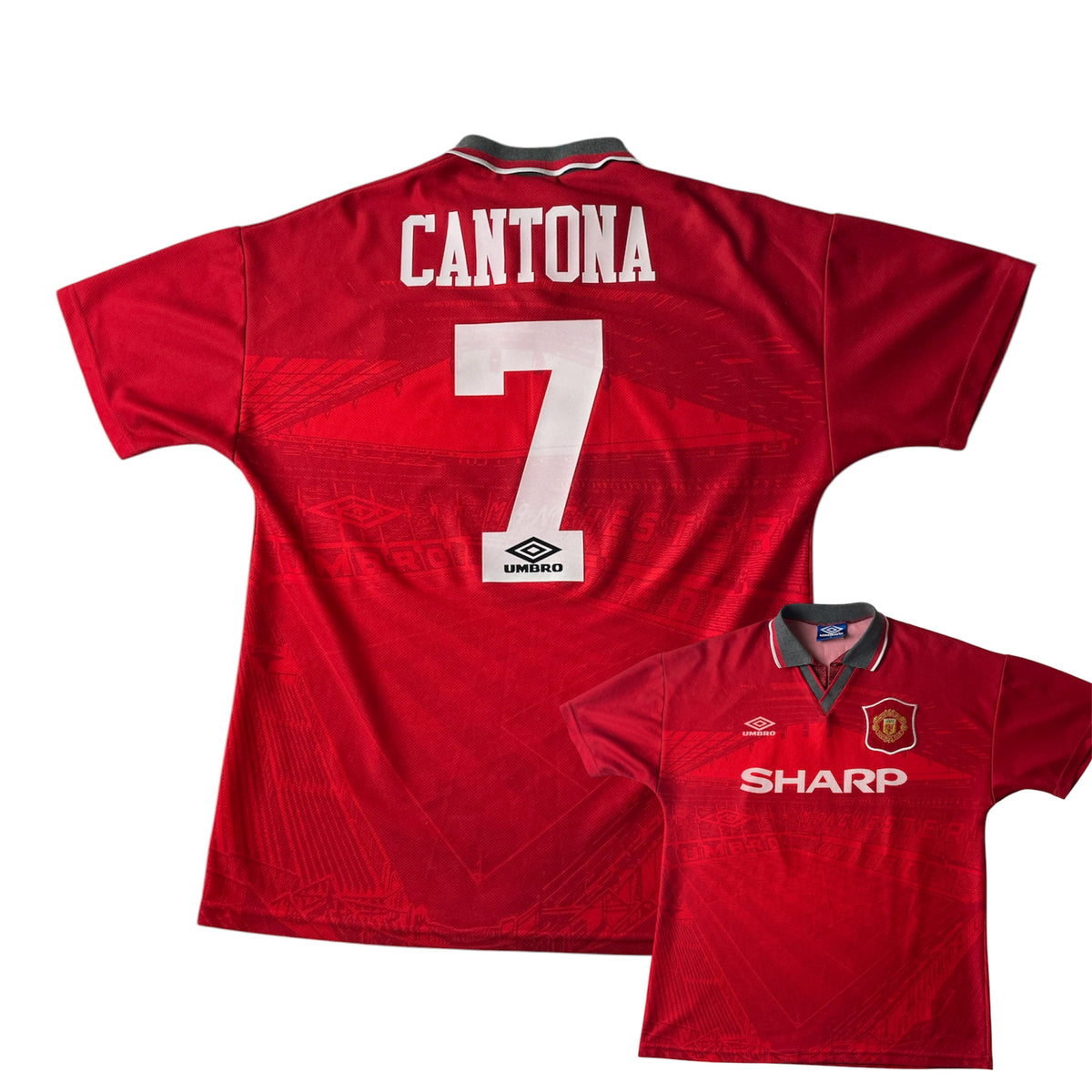 Manchester United 1994/95 Home Shirt – Eric Cantona #7 – Size M – Vintage Umbro Football Jersey