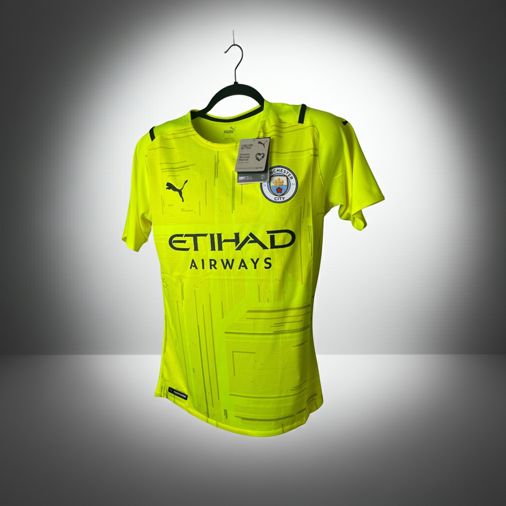 Puma Mens 2021-22 Manchester City Player Issue Gk  Shirt/Yellow SIZE L