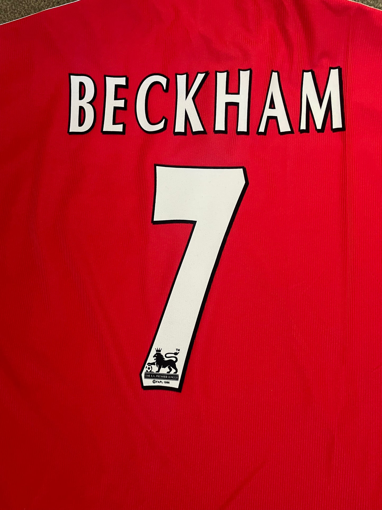 MANCHESTER UNITED BECKHAM 1998- 2000 HOME RETRO FOOTBALL SHIRT SIZE XL