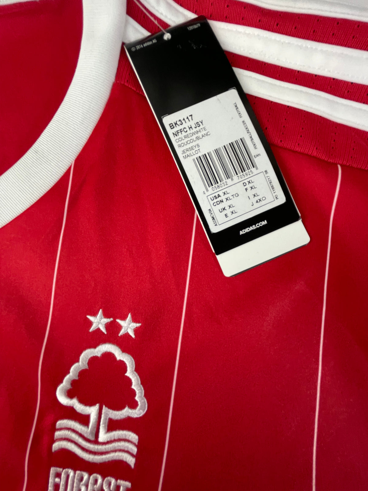NOTTINGHAM FORREST ADIDAS 2017/2018 HOME  FOOTBALL SHIRT