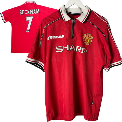 MANCHESTER UNITED BECKHAM 1998- 2000 HOME RETRO FOOTBALL SHIRT SIZE XL