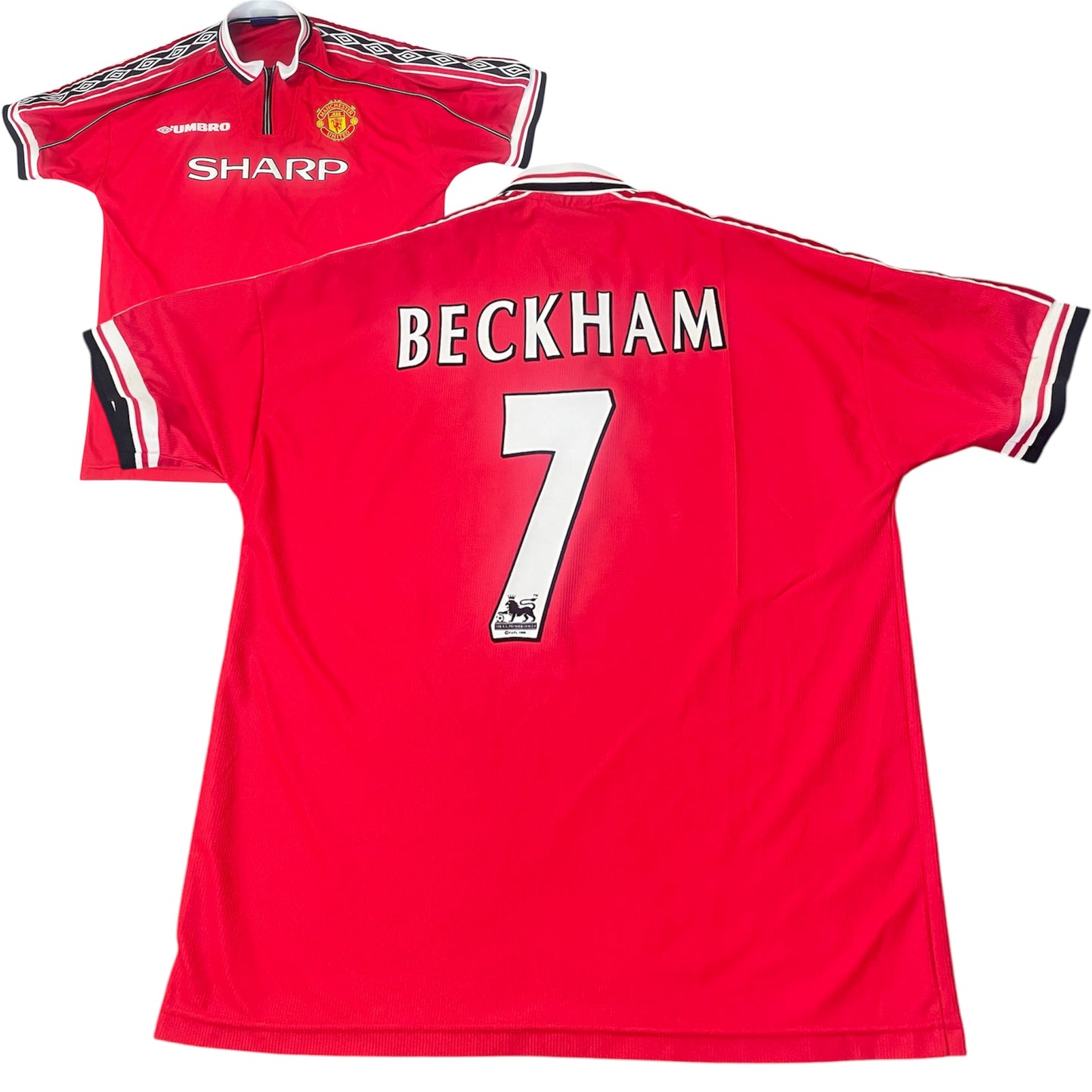 MANCHESTER UNITED BECKHAM 1998- 2000 HOME RETRO FOOTBALL SHIRT SIZE XL
