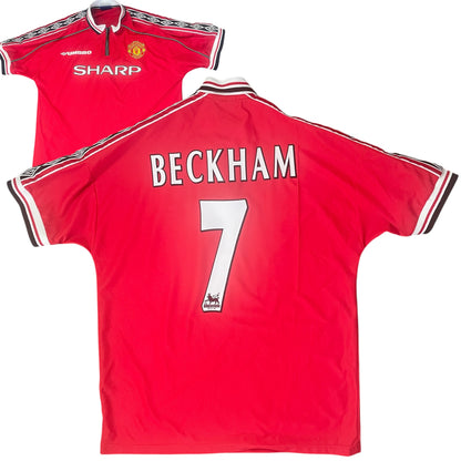MANCHESTER UNITED BECKHAM 1998- 2000 HOME RETRO FOOTBALL SHIRT SIZE XL