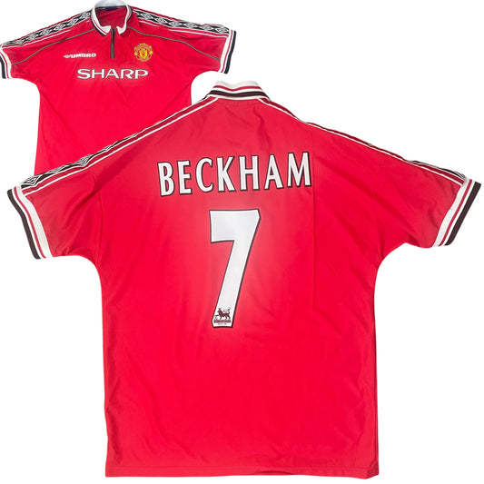 MANCHESTER UNITED BECKHAM 1998- 2000 HOME RETRO FOOTBALL SHIRT SIZE XL