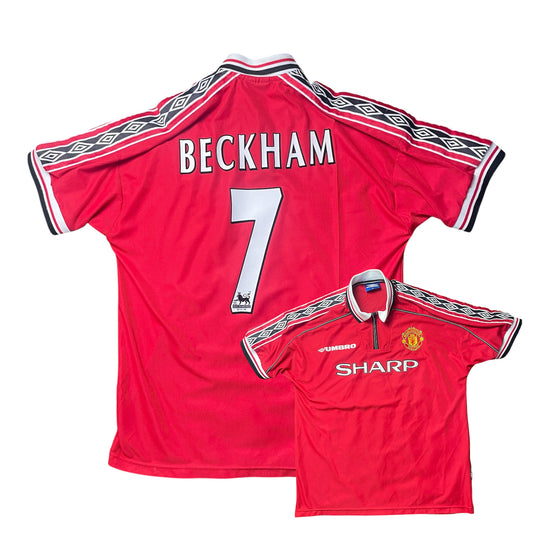 MANCHESTER UNITED BECKHAM 1998- 2000 HOME RETRO FOOTBALL SHIRT SIZE XL
