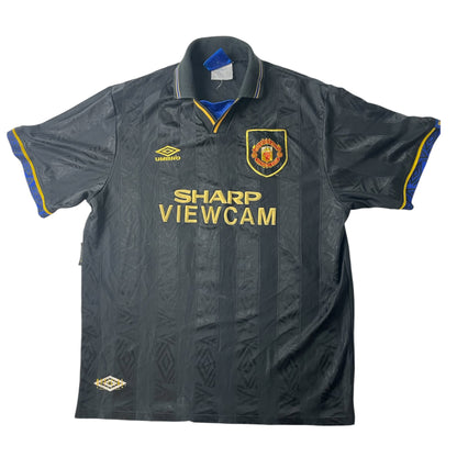 Manchester United 1993/95 Away Shirt – Eric Cantona #7 – Size XL – Vintage Umbro Football Jersey