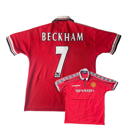 Manchester United 1998/00 Home Shirt – David Beckham #7 – Size XL – Vintage Umbro Football Jersey