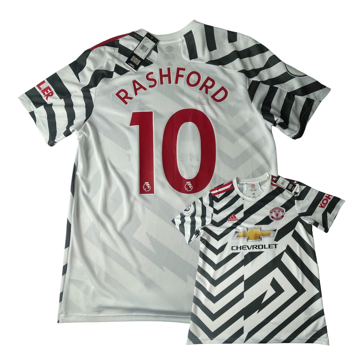 Manchester United 2020/21 Third Shirt – Marcus Rashford #10 – Size L – Brand New With Tags (BNWT) – Official adidas Football Jersey