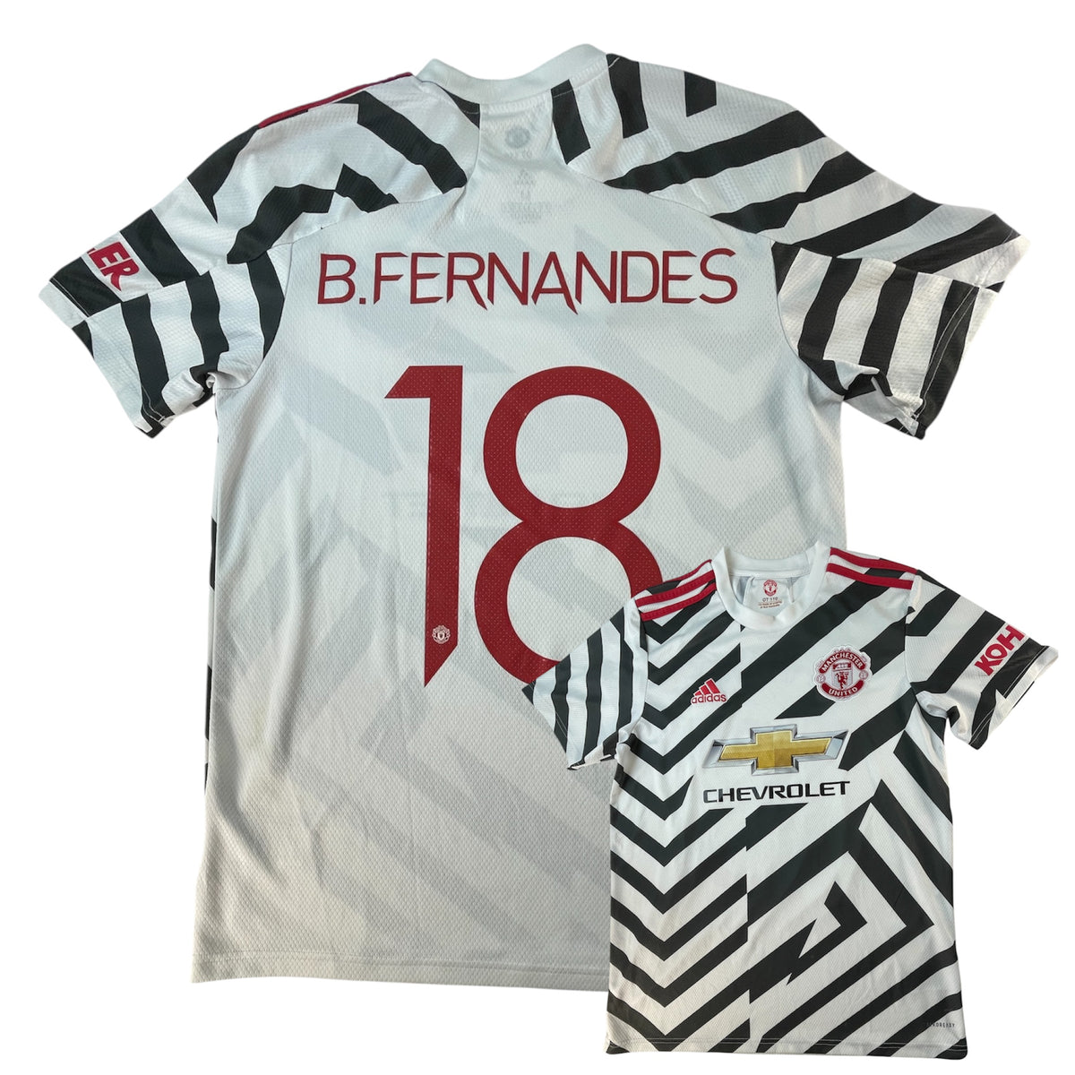 Manchester United 2020/21 Men's Shirt Football adidas Third - B.Fernandes #18 - Used Size M
