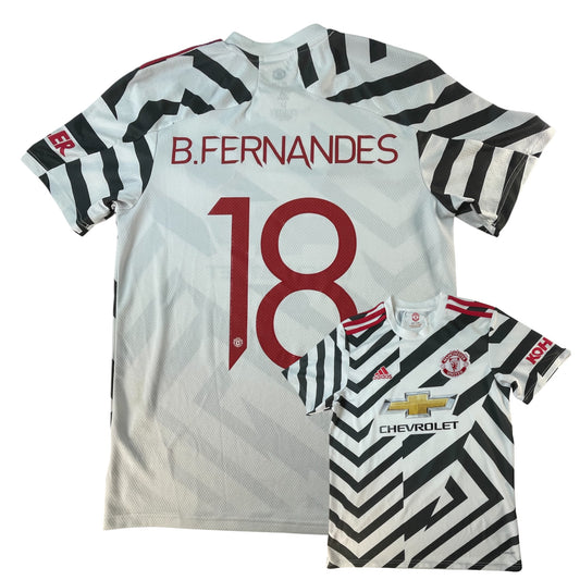 Manchester United 2020/21 Men's Shirt Football adidas Third - B.Fernandes #18 - Used Size M