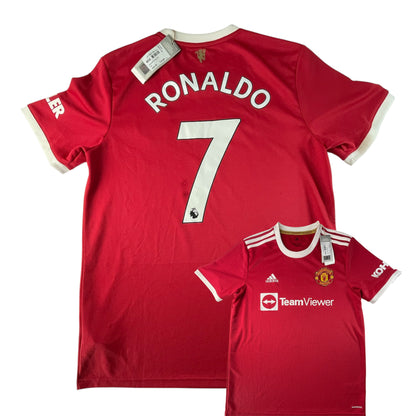 Manchester United 2021/22 Orginal Adidas Home Football Shirt Ronaldo 7 Mens L