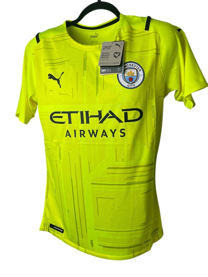 Puma Mens 2021-22 Manchester City Player Issue Gk  Shirt/Yellow SIZE L