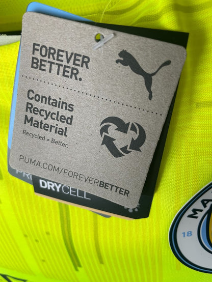 Puma Mens 2021-22 Manchester City Player Issue Gk  Shirt/Yellow SIZE L