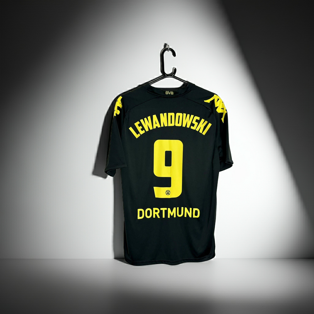 Borussia Dortmund Football Shirt Jersey 2011/2012 Away LEWANDOWSKI #9 (L)